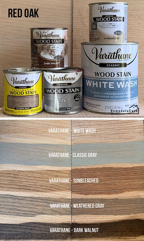 Varathane - Wood Stain on Red Oak Staircase treads - #thdprospective Varathane Weathered Oak Stain, Varathane Wood Stain Colors On Pine, Stain On Oak Wood, Stain On Oak, Verathane Stains, Wood Stains On Oak, Varathane Gray Stone, Varathane Poly And Stain, Home Depot Stain Colors