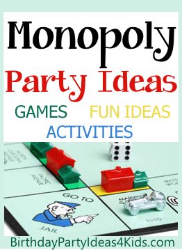 Monopoly Party Ideas | Birthday Party Ideas for Kids Monopoly Themed Food, Monopoly Party Decorations Diy, Monopoly Party Theme, Monopoly Birthday Party Ideas, Monopoly Birthday Party, Monopoly Party Ideas, Board Game Theme Party, Monopoly Themed Party, Monopoly Party Decorations