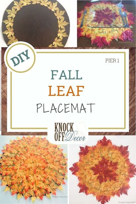 Placemats Ideas, Fall Placemat, Diy Placemats, Leaves Fall, Fall Projects, Diy Decor Crafts, Diy Home Decor Easy, Maple Leaves, Fall Decorating