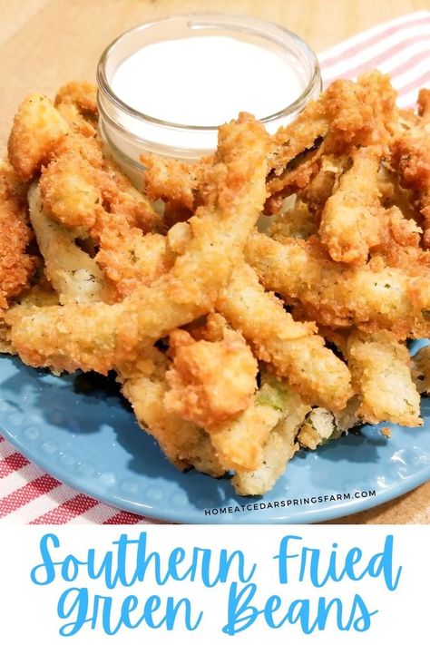 Deep Fried Thanksgiving Sides, Dip For Fried Green Beans, Fried Green Bean Dipping Sauce, Batter For Fried Vegetables, Fried Vegetarian Recipes, Crispy Fried Green Beans, Fried Green Beans Dipping Sauce, Deep Fried Green Beans Recipe, Fried Vegetables Batter