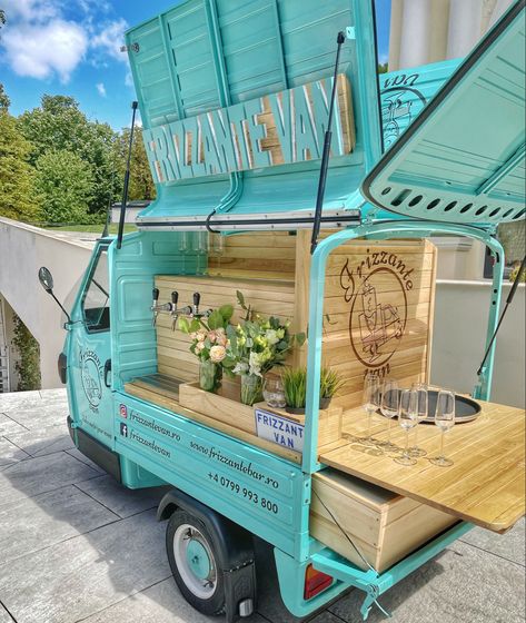 Mini Truck Mobile Bar, Piaggio Ape Bar, Piaggio Ape Mobile Bar, Wine Van, Bar Wagen, Coffee Booth, Vendor Cart, Prosecco Van, Boutique Patisserie