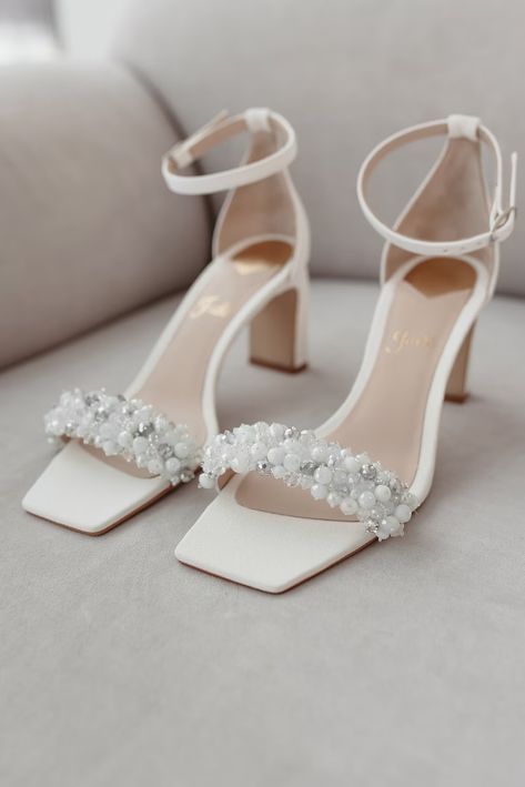 Off White Wedding Sandals With Ankle Strap and Silver Pearls - Etsy Bride Shoes Sandals, White Wedding Heels Brides, Formal White Pearl Wedding Shoes, Elegant Open Toe Pearl Wedding Shoes, Summer Wedding Pearl Heels, Pearl White High Heel Wedding Shoes, White Wedding Sandals, Bridal Shoes Pearl, Wedding Shoes Open Toe