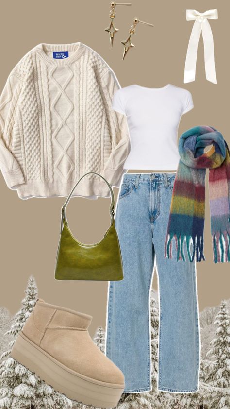 Cozy winter outfit ❄️��🧸🍪🌲🤎 #winteroutfitinspo #winteroutfit Cute Warm Winter Outfits Going Out, Cozy December Outfits, Cold Day Winter Outfits, Minnesota Outfits Winter, Winter Staples For Women, Winter Mass Outfits, Houston Texas Winter Outfits, Below Freezing Outfit Cold Weather, Cold Morning Warm Afternoon Outfit