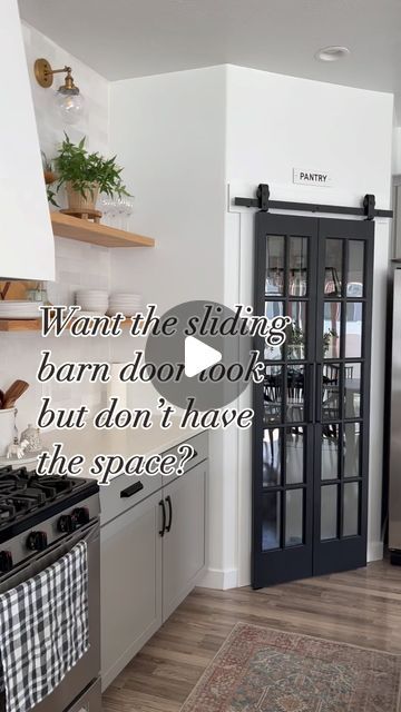 Alex Fontaine | Design•Styling•Decor on Instagram: "Would you try a bifold door?? I know they’ve got a bad reputation but this door made such an impact in so many ways! Not only did it add character, it also added functionality. I’d use one again 🙌 ——————————————————————————————————— #pantrygoals #kitcheninspiration" Small Pantry Door Ideas Diy, Bifold Door, Bifold Barn Doors, Pantry Doors, Barn Door Designs, Bad Reputation, Pantry Door, Good Neighbor, January 29