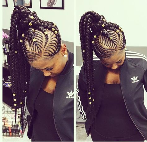 Iverson Braids, Feeding Cornrows, Ponytail, #smallbraids Iverson Braids For Women, Cornrows Ponytail, Feeding Cornrows, Iverson Braids, Bridal Hair Pieces Boho, Braids For Women, African Braids Hairstyles Pictures, Hair Stules, Braids Pictures