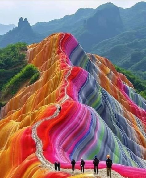 Peru 🇵🇪 Rain On A Sunny Day, Rainbow Mountains China, Zhangye Danxia Landform, Zhangye Danxia, Danxia Landform, Rainbow Mountains Peru, Rainbow Mountains, Landform, Luxury Travel Destinations