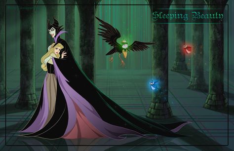 Alternative Disney, Maleficent Aurora, Sleeping Beauty Art, Maleficent Disney, Maleficent Movie, Tattoo Disney, Sleeping Beauty Maleficent, Princess Tattoo, Disney Presents