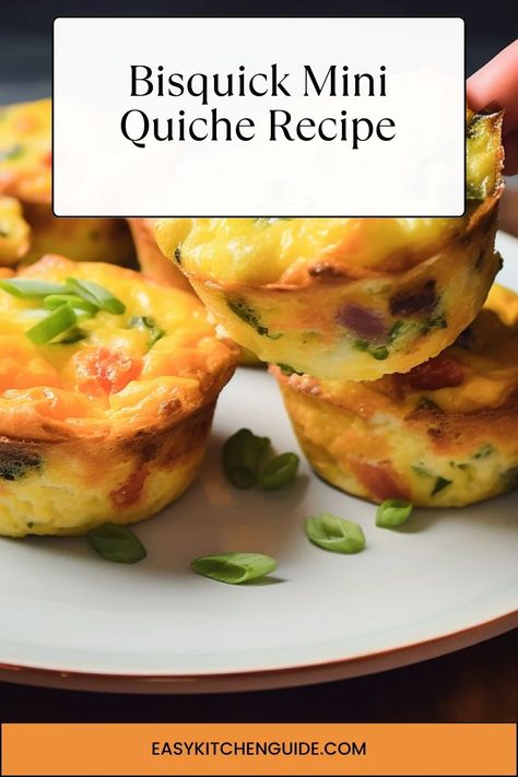 Making a quick breakfast just got easier with this delicious mini quiche recipe made with Bisquick. Enjoy a warm, savory meal in minutes! Quiche Bites Appetizers, Mini Egg Quiche Recipes, Egg Quiche Recipes, Mini Breakfast Quiche, Mini Quiche Recipe, Mini Quiche Recipes, Baked Appetizers, Veggie Quiche, Breakfast Egg Casserole