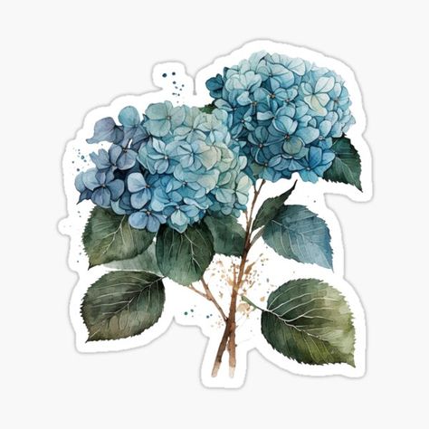 Hydrangea Sticker, Watercolor Hydrangea, Candy Stickers, Dinosaur Stickers, Easter Stickers, Inspirational Stickers, Watercolor Stickers, Scrapbook Stickers Printable, Floral Stickers