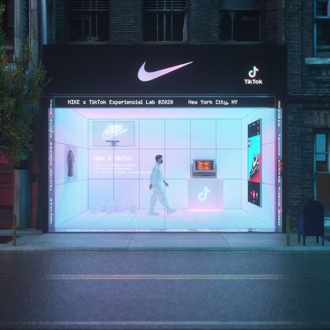 TikTok x Nike -Pop up Concept on Behance John Foos, Nike Event, Nike Retail, Urban Party, Gloria Jeans, Digital Retail, Sneakers Art, Sneaker Ball, Brand Pop