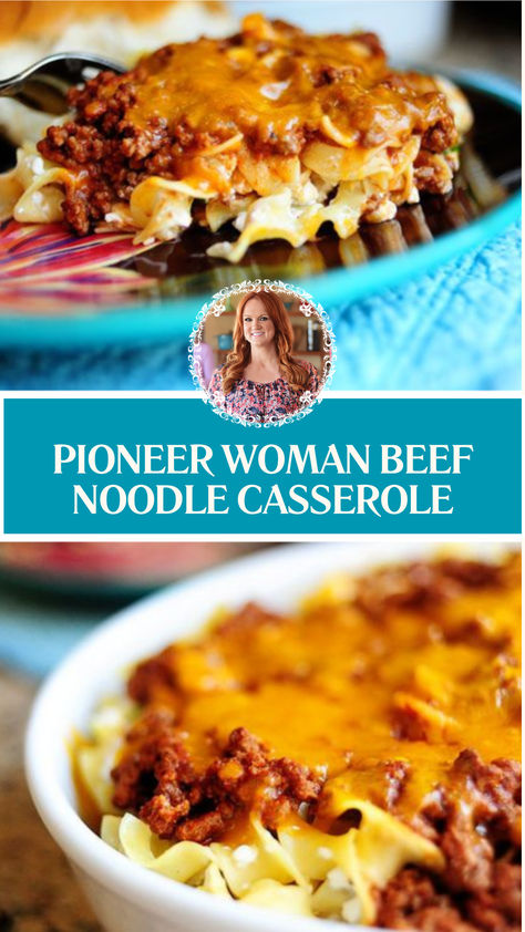 Pioneer Woman Beef Noodle Casserole Beef Noodle Casserole Pioneer Woman, Beefy Sour Cream Noodle Bake, Pioneer Woman Noodle Bake, Cheesy Beef And Noodles, Pioneer Woman Sour Cream Noodle Bake, Egg Noodles And Ground Beef, Cheesy Noodle Casserole, Meat Casserole Recipes, Cheese Casserole Recipes