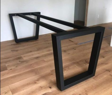 Office Table Design, Wood Table Design, Diy Dining, Metal Furniture Design, Metal Table Base, Metal Table Legs, Dining Table Legs, Steel Table, Iron Furniture