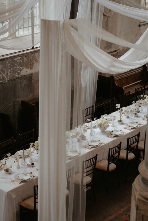 Fabric Drapes Wedding, Arch Draping Wedding, Draped Room Wedding, Wedding Fabric Draping, Fabric Draped Ceiling, Marble Dance Floor, Draping Wedding Reception, White Drapes Wedding, Fabric Draping Wedding