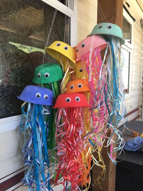 Sea Creature Party Decorations, Under The Sea Theme Preschool Decoration, Scuba Vbs Bulletin Board, Sea Creature Crafts For Kids Preschool, Beach Decorations For Classroom, Beach Decor Classroom Ocean Themes, Underwater Diy Decorations, Ocean Theme School Decorations, Ocean Mural Preschool