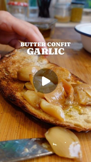 Poppy O’Toole on Instagram: "I need butter confit garlic in my life every SINGLE day 🤤🤤🤤  This is one of my BEST RECIPES EVER for a reason. Find the full recipe over on poppycooks (dot) com 🔥 #butter #confitgarlic #garlic #heaven" Garlic Confit In Butter, Air Fryer Garlic Confit, Confit Garlic, Garlic Butter Recipe, Best Food Ever, School Lunch, Appetizer Snacks, Jam, Garlic