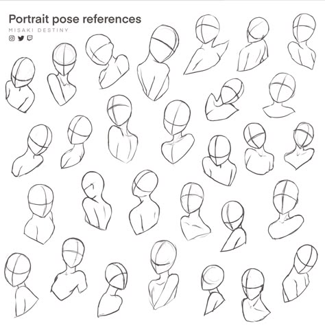 Pose Reference Drawing Front View, Drawing Poses Shoulders Up, Headposes Drawing, Shoulder Up Pose Reference Drawing, Neck Poses Reference, Head Inspo Drawing, Head Tilted Back Reference Drawing, Female Head Pose Reference, Portrait Angles Drawing