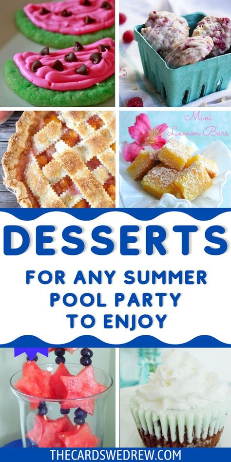 Pool Day Desserts, Pool Dessert Ideas, Summer Pool Party Desserts, Dessert For Pool Party, Summer Themed Desserts, Pool Party Dessert Ideas, Summer Themed Food, Pool Desserts, Food For Pool Party