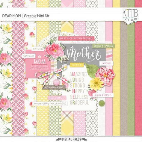 Dear Mom mini kit freebie from Kim B Designs Digi Scrap Freebies, Scrapbooking Retreats, Scrapbook Kits Free, Scrapbooking Freebies, Digital Paper Free, Digital Scrapbooking Freebies, Scrapbook Printing, Simple Scrapbook, Digi Scrapbooking