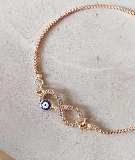 Infinity Bracelet🧿 Price:- 249/- Infinity Evil Eye Bracelet, Infinity Bracelet With Names, Trendy Adjustable Infinity Bracelet, Hypoallergenic Infinity Bracelet For Gift, Gold Infinity Bracelets With Adjustable Fit, Pretty Jewellery, Infinity Bracelet, Bracelet, On Instagram