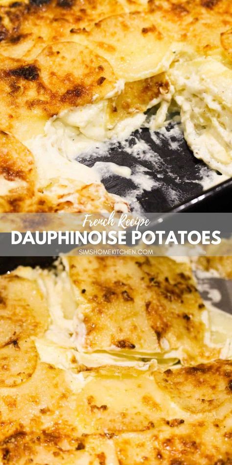 Dauphinoise Potatoes Dauphinoise Potatoes Brie, Potato Dauphinoise Air Fryer, Potato Delphinoise, Potatoe Baked Sliced, Dophinoise Potatoes, Dauphanese Potatoes, Sliced Potato Side Dishes, Baked Potatoes Casserole In The Oven, Dauphinoise Potatoes Recipes Easy