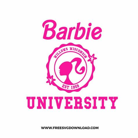 Free Svg Files For Cricut Barbie, Barbie Cricut, Barbie Classroom, Barbie Designs, College Printables, Barbie Svg, Cricut Free Svg Files, Barbie Png, Hello Barbie