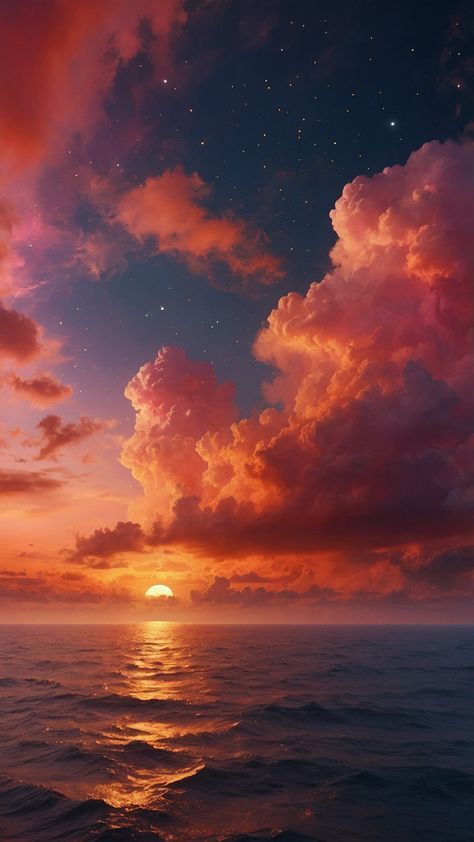 Cloudy Sky Photography, Cloudy Sunset Painting, Painting Skies, Sunset With Clouds, Sunrise Clouds, Cloudy Sunset, Sea Drawing, Aesthetic Clouds, Flower Wrist Tattoos