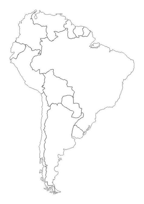 Coloring Page South America - free printable coloring pages Cartography Map, Continents And Countries, America Images, Gel Pens Coloring, South America Map, My Little Pony Princess, Map Skills, Globe Art, Map Outline