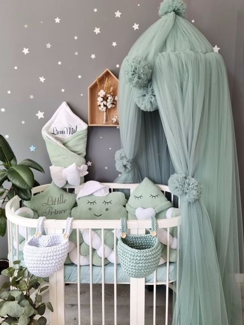 For sale ONLY baldachine. We have created the perfect nursery decor. The canopy is suitable for a girl or boy for a playroom. This is a great gift for a baby shower. ✅MATERIAL - Prihcess canopy made of very soft tulle fabric. Non-allergic ✅ITEM DETAILS: - Dome diameter - 26.77" (68 cm). - Hanging canopy height - 94.45" (240 cm) + 19.685" (50 cm) tie - Hanging canopy width 1023.62" (26 m) The kit includes: 2 mounts (for ceiling and wall) 2 large pom-poms and 4 small side pom-poms. ✅WASHING INSTRU Nursery Princess, Girls Princess Room, Hanging Canopy, Cozy Baby Room, Crib Decor, Perfect Nursery, Baby Canopy, Cool Kids Bedrooms, Crib Canopy