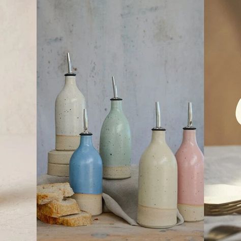 20 Stylish Oil & Vinegar Cruets | SheerLuxe Dartmoor Devon, Oil Pourer, Vinegar Dispenser, Vinegar Cruet, Unique Colours, Tall Vase, Oil Dispenser, Handmade Kitchens, Tall Vases