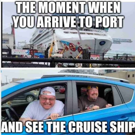 50 Best CRUISE MEMES 2023 - Guide For Geek Moms Cruise Ship Memes Funny, Cruise Memes, Friend Vacation, Princess Cruise, Funny Farm, Great Memes, Crazy Day, Best Cruise, Alaska Cruise