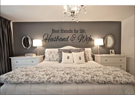 I like this & it goes with black & white bedroom theme!!! Decor Ikea, White Bed, Master Room, Romantic Bedroom, Couple Bedroom, Accent Walls, Beautiful Bedrooms, Dream Bedroom, Decor Rustic