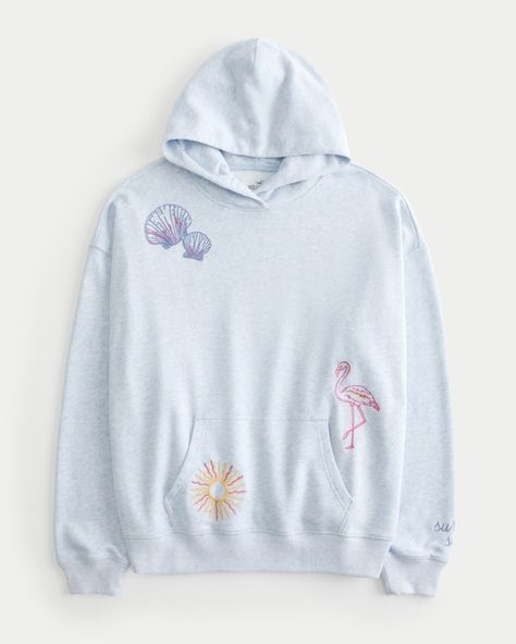 Women's Oversized Beachy Graphic Hoodie | Women's Tops | HollisterCo.com Hoddies Outfits, Hollister Sweatshirt, Hollister Hoodie, Trendy Hoodies, Casual Preppy Outfits, Cute Lazy Outfits, Lazy Outfits, Teen Clothing, Cute Sweatshirts