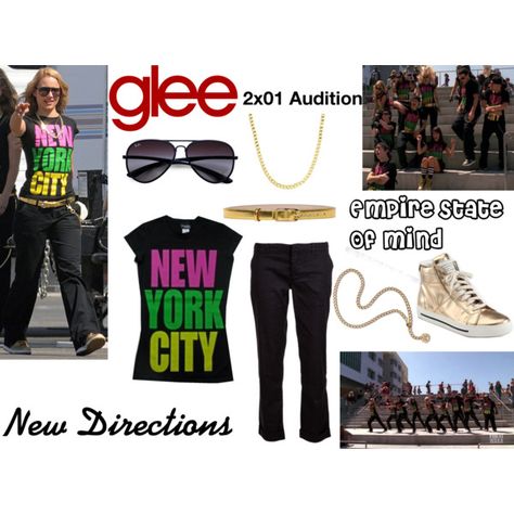 New Directions (Glee) : Empire State Of Mind by aure26 on Polyvore featuring Joie, Marc by Marc Jacobs, Ray-Ban, Emilio Pucci, Victoria's Secret and glee Glee Empire State Of Mind, Glee Performance Outfits, Glee Outfits Performances, New Directions Glee, Glee Birthday, Brittany Glee, Glee Wedding, Glee Episodes, Glee Outfits