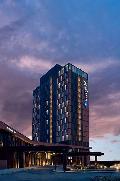 Radisson Blu Hotel, Open Hotel, Hotel Facade, Conference Hotel, Radisson Hotel, Radisson Blu, Facade Lighting, Rooftop Lounge, Hotel Building