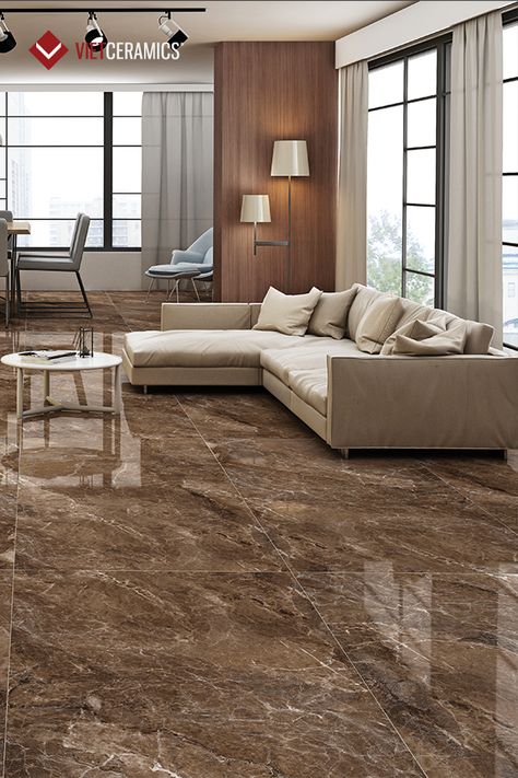 Italian Marble Tiles Flooring, Hall Tiles Floor Modern, Marble Flooring Design Kitchen, Brown Tile Living Room, Tiles For Hall Floor, Brown Marble Floor Living Room, Marble Tile Floor Living Room, Brown Porcelain Tile Floor, Hall Tiles Design