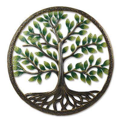 Beyond Borders Painted Classic Tree of Life Wall Decor Tree Of Life Wall Decor, Tree Wall Art Diy, Haitian Metal Art, Beyond Borders, Tree Of Life Art, Tree Artwork, Metal Tree Wall Art, Nature Wall Decor, Soyut Sanat Tabloları