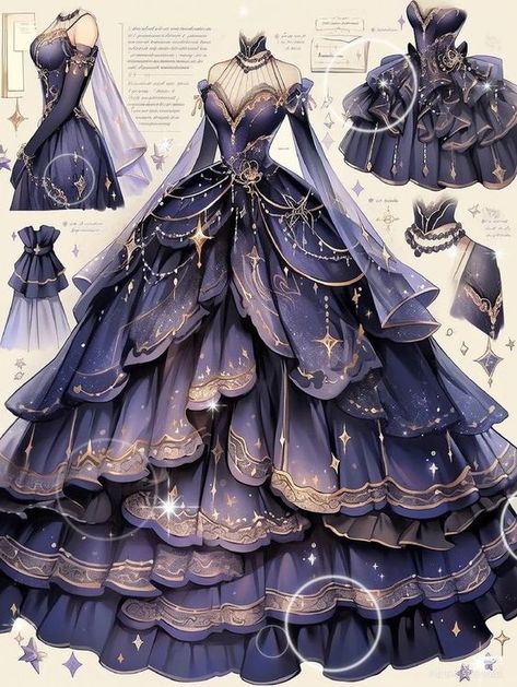 I love this dress!! If I have that on itwould make me feel like a princess. Comment if you agree🥰 Royalty Outfits, Fairy Core Dress, Dreamy Gowns, Dress Design Drawing, Clothing Design Sketches, Old Fashion Dresses, Fantasy Dresses, Fashion Drawing Dresses, Anime Inspired Outfits