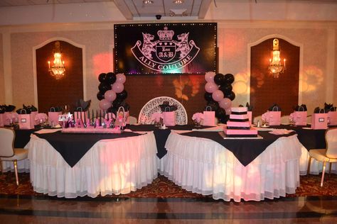 Juicy Couture themed Sweet 16 Anthony's Pier 9, New Windsor NY Couture, 2000s Birthday Party Theme, Sweet Sixteen Themes, Pink Birthday Theme, Sweet 16 Party Themes, 2000s Theme, Sweet 16 Outfits, Quince Themes, 2000s Party