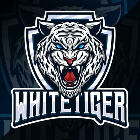 white tiger badge emblem esport logo Tiger Esports Logo, Tiger Football Logo, Logo Tiger, Tiger Football, Esports Logo, Tiger Logo, Photo Art Frame, Logo Badge, Football Logo