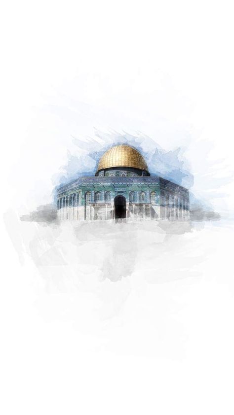 The Dome Of The Rock, Mekka Islam, Islamic Poster, Mosque Art, Dome Of The Rock, Mosque Architecture, Islamic Calligraphy Painting, Mecca Wallpaper, Caligraphy Art