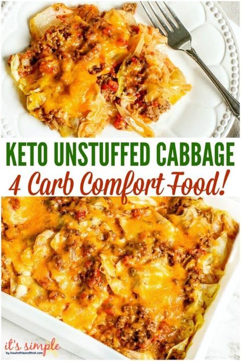 Keto Cabbage And Ground Beef Recipes, Keto Unstuffed Cabbage Rolls, Ground Sausage And Cabbage, Keto Cabbage Roll Casserole, Ground Beef Recipes For Diabetics, Keto Beef And Cabbage, Keto Cabbage Casserole, Keto Cabbage Recipes, Unstuffed Cabbage Roll Casserole