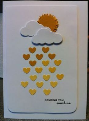 40 Handmade Greeting Card Designs Sympathy Cards, Handmade Greeting Card Designs, Sun And Clouds, Handmade Greetings, Get Well Cards, Greeting Card Design, Creative Cards, Simple Cards, San Valentino