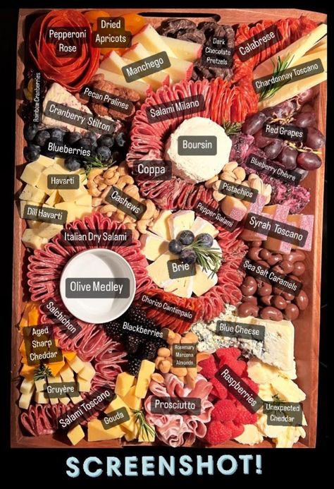 Simple Large Charcuterie Board, Charcuterie Board Anatomy, M Charcuterie Board, Charcuterie Fillers, Charcuterie For Men, Dipped Fruit Arrangements, Charcuterie Board Ideas Dips, Charcuterie Board With Labels, Meat Cheese Cracker Charcuterie Board