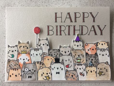 Birthday Presents Handmade, Birthday Present Ideas Diy Creative, Drawing For Birthday Gift, Creative Valentine Cards Diy, Gift For My Sister Birthday, Birthday Card Ideas With Cats, Cute Handmade Gifts Aesthetic, Birthday Gift Drawing Ideas, Present Card Ideas