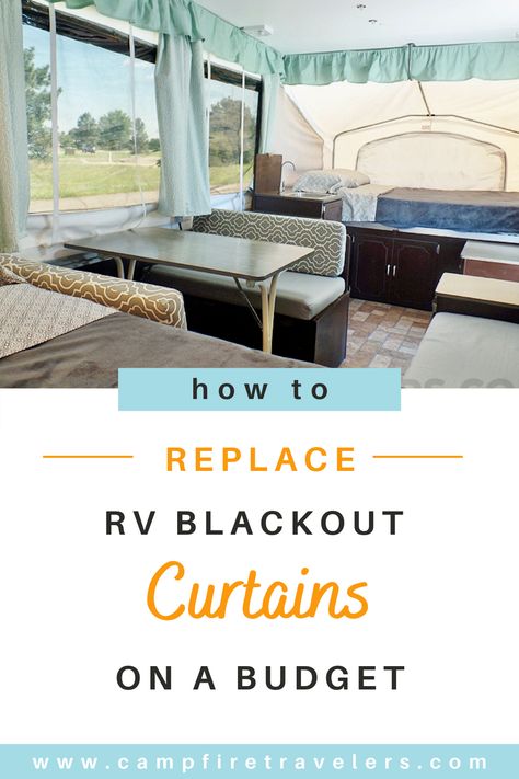 DIY RV Renovation: Curtain Replacement in a Pop-Up Camper or Airstream Pop Up Camper Curtains Diy Sliding, Pop Up Camper Curtain Rod Ideas, Curtains For Pop Up Camper, Popup Camper Curtains Diy, Pop Up Camper Curtain Ideas, Pop Up Camper Hacks, New Pop Up Campers, Aqua Curtains, Rv Curtains