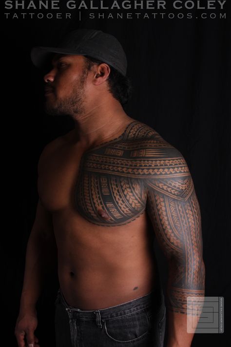 Shane Tattoo, Tattoos Polynesian, Polynesian Tattoo Sleeve, Throat Tattoo, Samoan Tattoo, Chest Tattoos, Shoulder Tattoos, Maori Tattoo, Tattoo Life