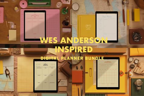 Undated Digital Planner Bundle, Wes Anderson Gift, Productivity Template Daily Weekly Monthly To Do Planner Colorful Design Pastel Journal Pastel Journal, Free Planner Templates, Daily Schedule Template, Week Schedule, To Do Planner, Monthly Planner Template, Undated Digital Planner, Weekly Planner Template, Learning Graphic Design