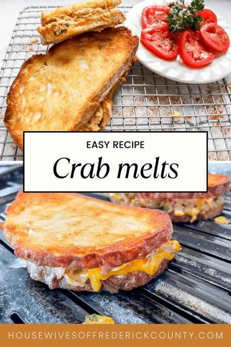 Maryland crab melt recipe Crab Melt Sandwich, Canned Crab Recipes, Can Crab Meat Recipes, Crab Melts, Crab Melt, Seafood Sandwiches, Crab Cake Sandwich, Canned Crab Meat, Crab Sandwich