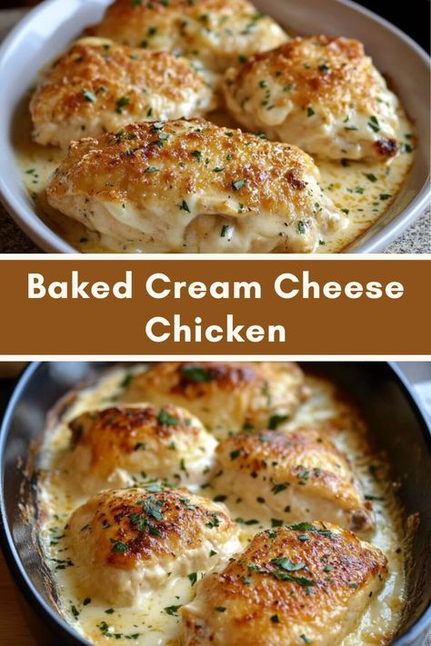 Chicken And Cream Cheese Crockpot Recipe, Easy Creamy Chicken Bake, Rotisserie Chicken Cream Cheese Recipes, Bbq Cream Cheese Chicken, Chicken Tomato Cream Cheese, Chicken Bake With Cream Of Chicken Soup, Keto Chicken Cream Cheese Recipes, Baked Chicken Recipes With Cream Cheese, Chicken Dish With Cream Cheese