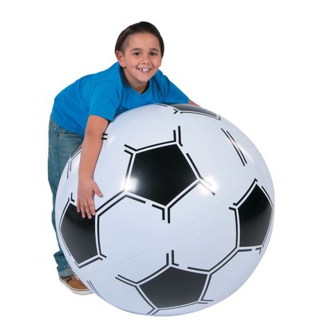 o AWESOME PARTY ACCESSORIES: Throwing a party for a sports fan or to celebrate a big win? This giant soccer ball is an awesome addition to your party decor! o WHAT'S INCLUDED: You'll get one inflatable extra large soccer ball. o GREAT FOR KIDS: Kids love this inflatable soccer ball that is perfect for a day at the beach or the park. o HOME & TRAVEL: This jumbo inflatable soccer ball is loads of fun on the field or in the backyard!  Product Description: Kick off your party with this inflatable 30" extra large soccer ball! This jumbo-sized blow-up ball is perfect for soccer-themed events or soccer camps. Use it for a photo backdrop, party decor or as a special prize. Kids won't believe the size of this awesome inflatable ball. Find more inflatables and outdoor toys on this website. For best Soccer Party Food, Sports Vbs, Soccer Team Photos, Finding Lovely, Soccer Camp, Soccer Birthday Parties, Soccer Theme, Sports Birthday Party, Soccer Birthday